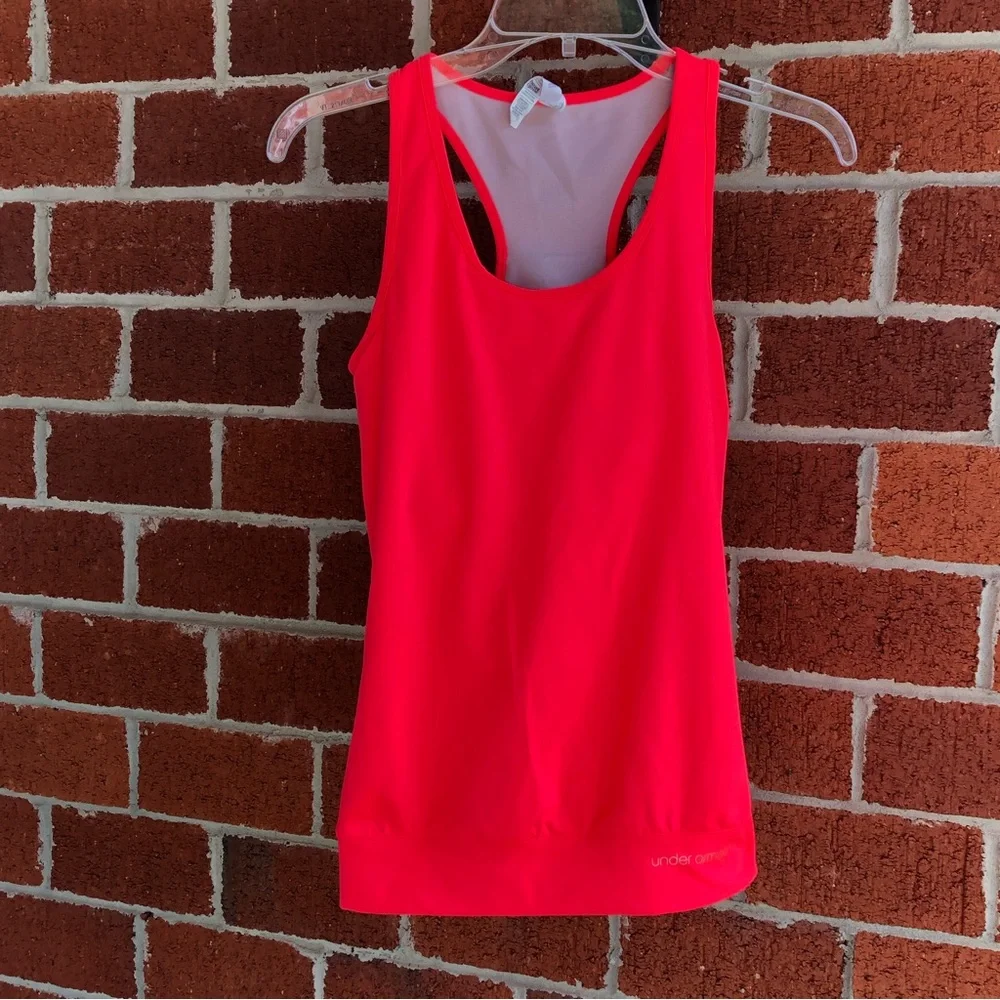 Under Armour Racerback EUC Coral Built In Bra/Semi Fitted Size Small —#018 - Picture 12 of 13